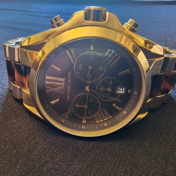 Michael Kors Lexington Chronograph Watch with Tortoise Acetate Links
